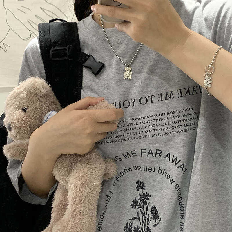 Dây chuyền & vòng tay gắn hình gấu & hoa thời trang Hàn Quốc cho nữ