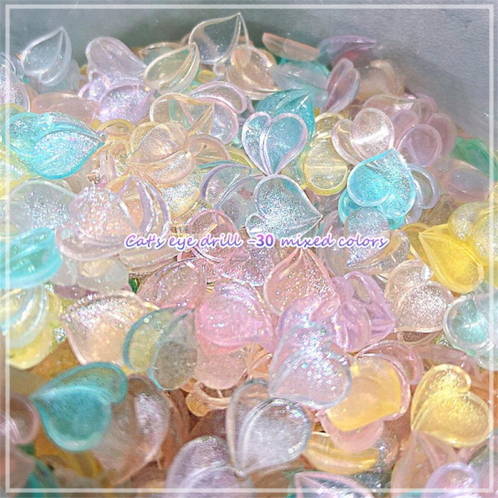 Bộ 30 HạT ĐíNh Trang Trí MóNg HìNh Tim 3D H2L1