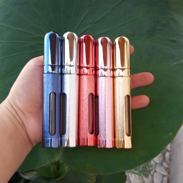 Lọ chiết nước hoa tròn nhôm 12ml có vân nổi - chai chiết nước hoa