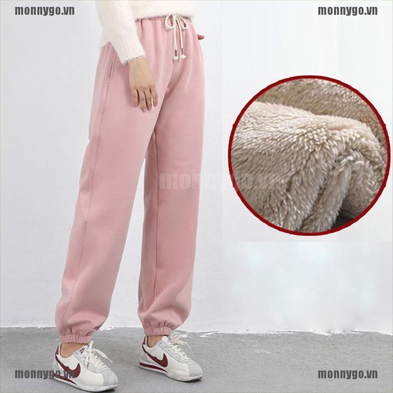 Quần Dài Tập Thể Thao Lót Lông Cừu Dày Dặn Thời Trang Mùa Đông Cho Nữ | BigBuy360 - bigbuy360.vn