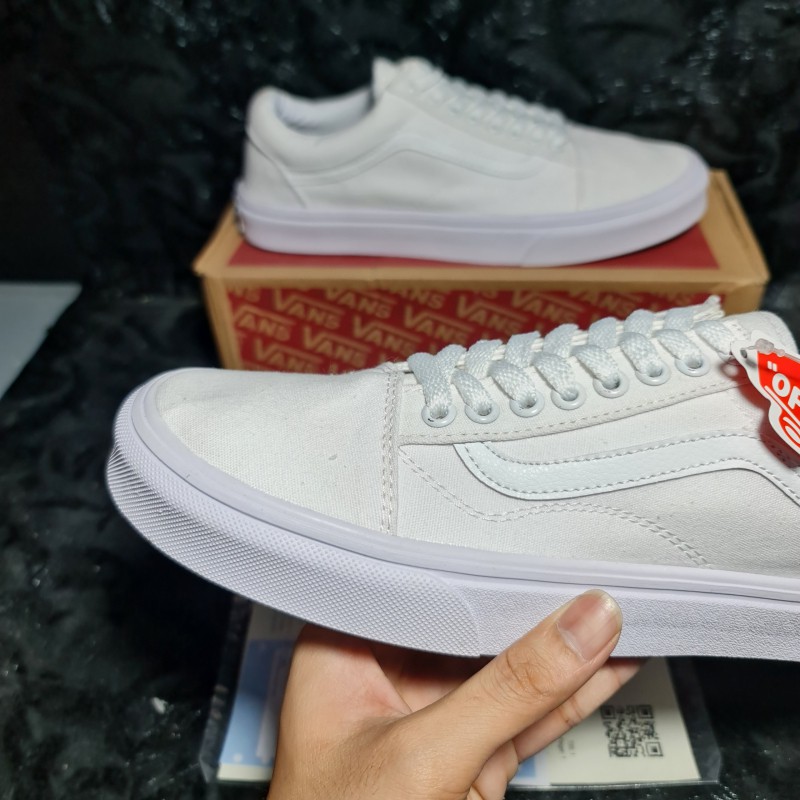 [ Ảnh Thật + Video] Giày Thể Thao Vans Old Skool Trắng || Vans Old Skool Full White | BigBuy360 - bigbuy360.vn