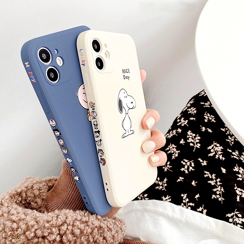 Ốp lưng iphone Love Snoopy cạnh vuông in hình viền 5/5s/6/6plus/6s/6splus/7/7plus/8/8plus/x/xs/11/12/pro/max/plus/promax | BigBuy360 - bigbuy360.vn