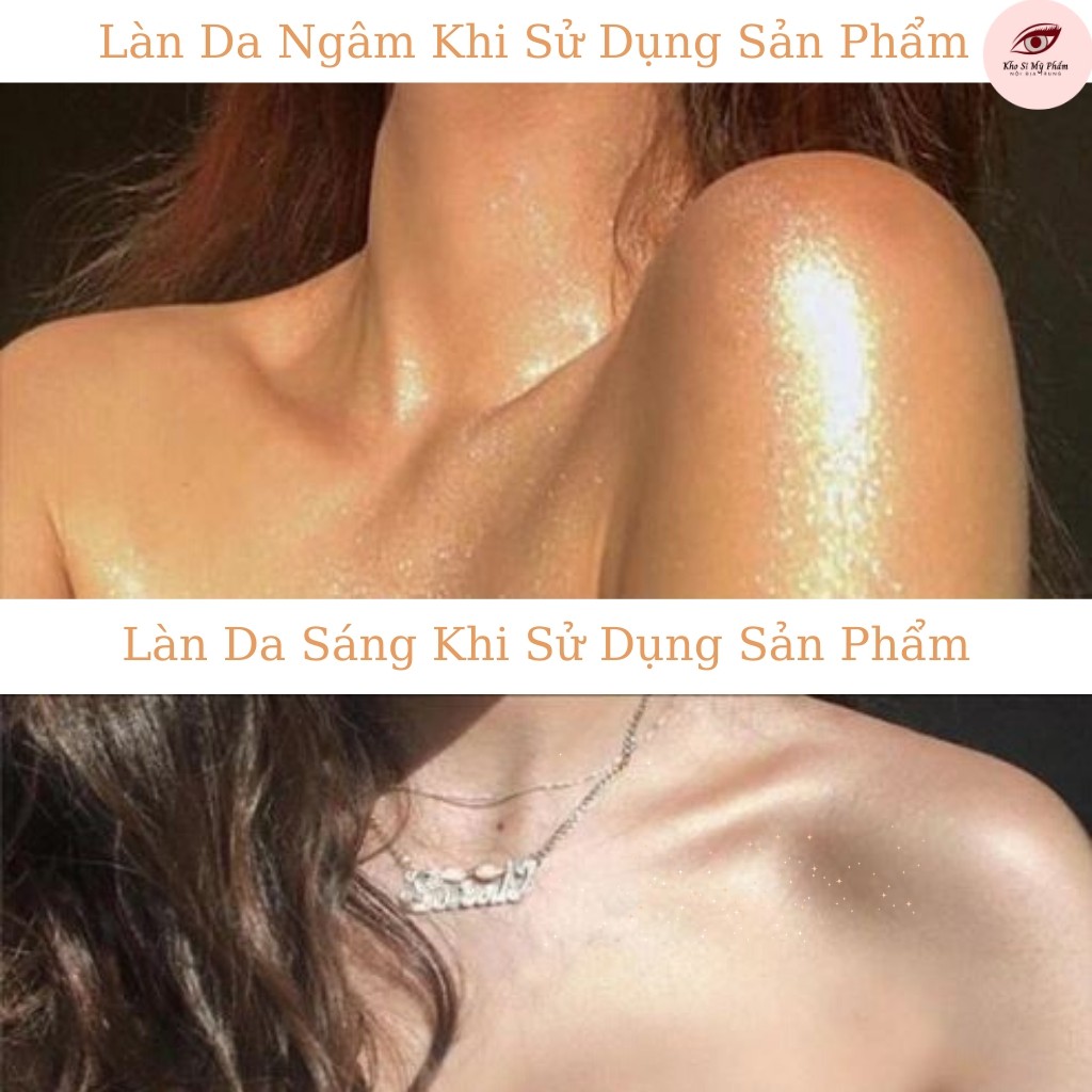 Bông nhũ Highlight HUADI hạt siêu mịn màu hồng Gold - bông nhũ JINT