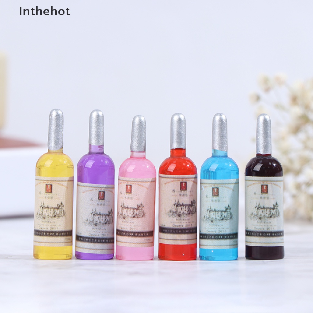 Set 10 mô hình chai rượu mini tỉ lệ 1:6 1:12 trang trí nhà búp bê