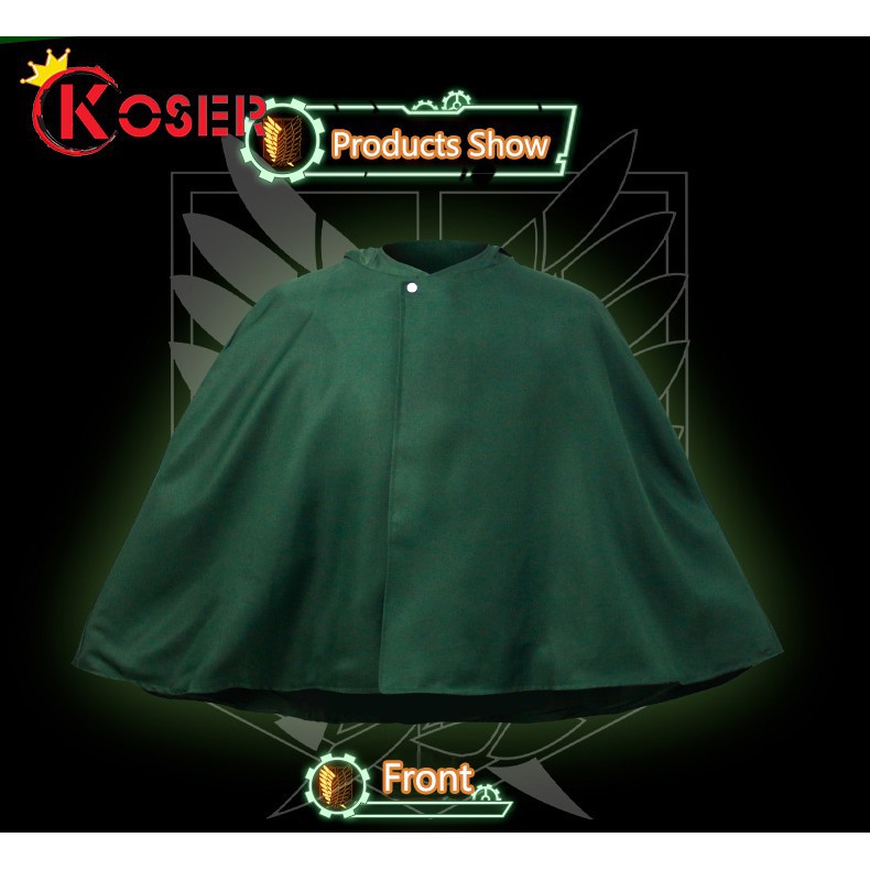 Áo choàng Cosplay nhân vật hoạt hình Attack on Titan Shingeki no Kyojin