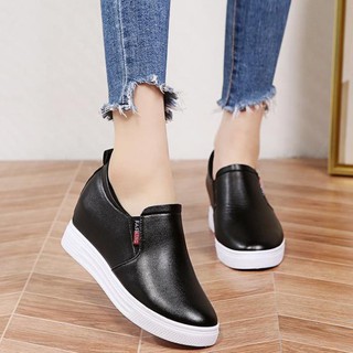 Giày nữ độn đế 7cm chất da mềm, êm chân TH [D05-1]