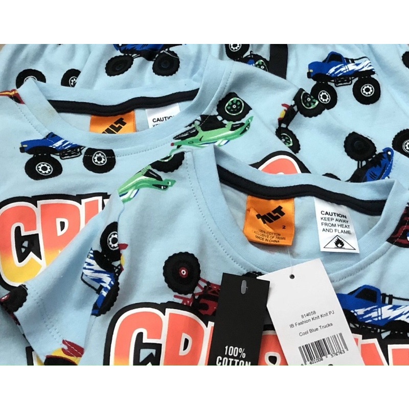 Bộ cộc tay cotton hoạ tiết oto xang cho bé trai size từ 12-22 cân