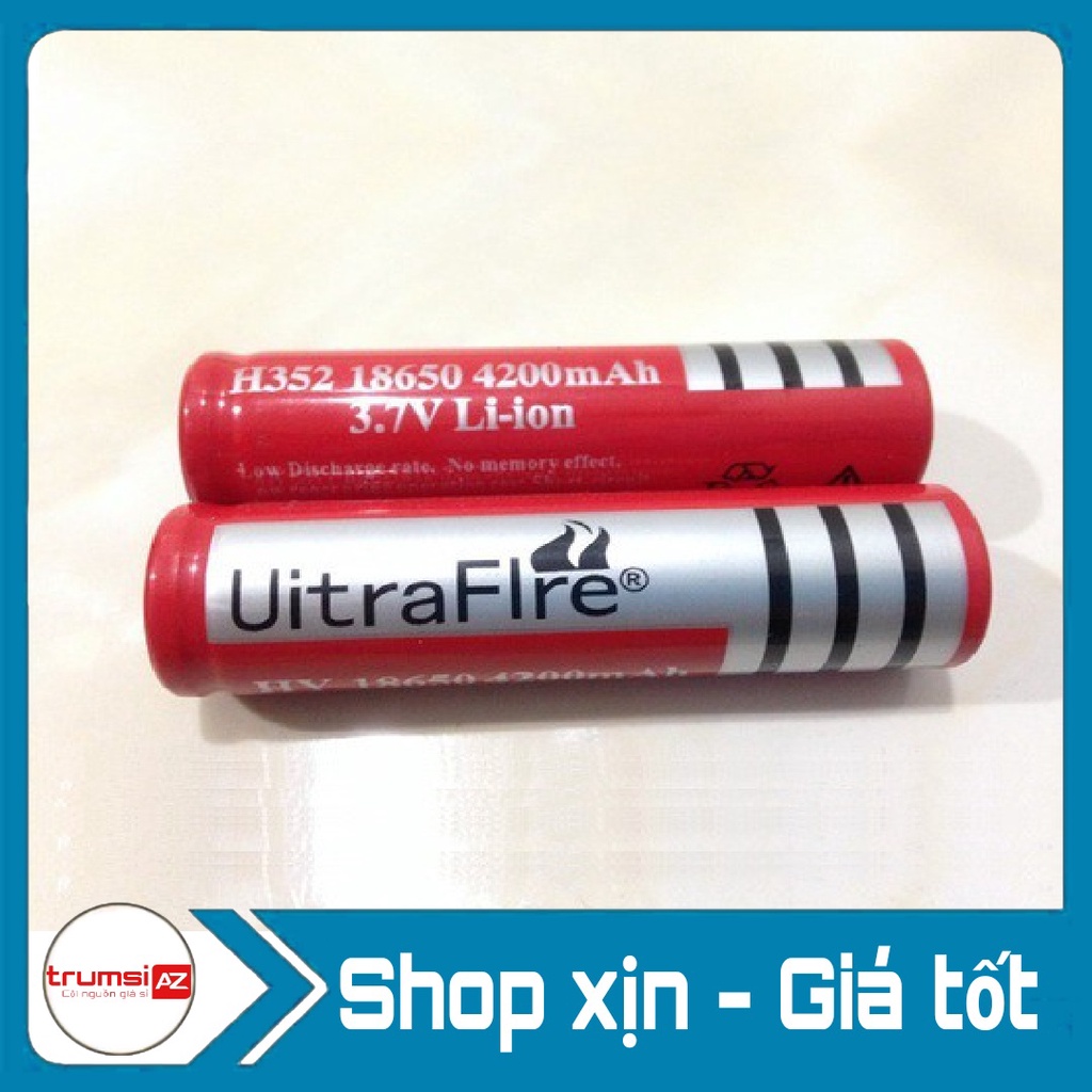 1 Pin Sạc 3.7V ULTRAFIRE 4200mAh Li-ion - Pin 18650  Pin Sạc Dự Phòng Viên Đỏ