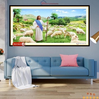 Tranh thêu chữ thập chúa chăn chiên 1m25 x 63cm