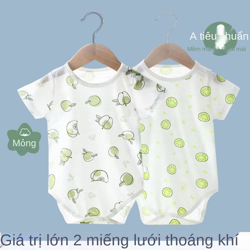 baby áo tay ngắn với Bodysuit, quần xì hơi, mùa hè em bé nam và nữ, tam giác mỏng, đồ ngủ cotton, leo núi,