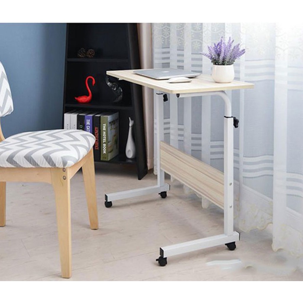 Bàn làm việc di động thông minh ( 60 * 40cm ) -  Có Bánh Xe Dễ Dàng Di Chuyển, Điều Chỉnh Chiều Cao