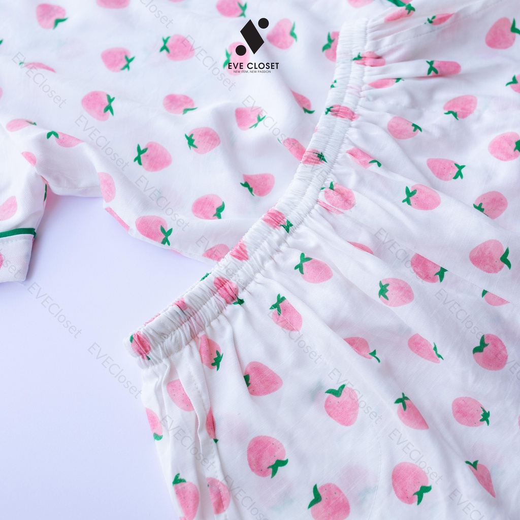 Đồ bộ nữ mặc nhà Pijama tay cộc quần đùi chất đũi lạnh dễ thương – Hàng thiết kế - EveCloset | BigBuy360 - bigbuy360.vn