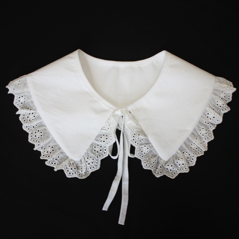 Khăn Choàng Cổ Phối Ren Thêu Hoa Phong Cách Lolita Vintage Dành Cho Nữ