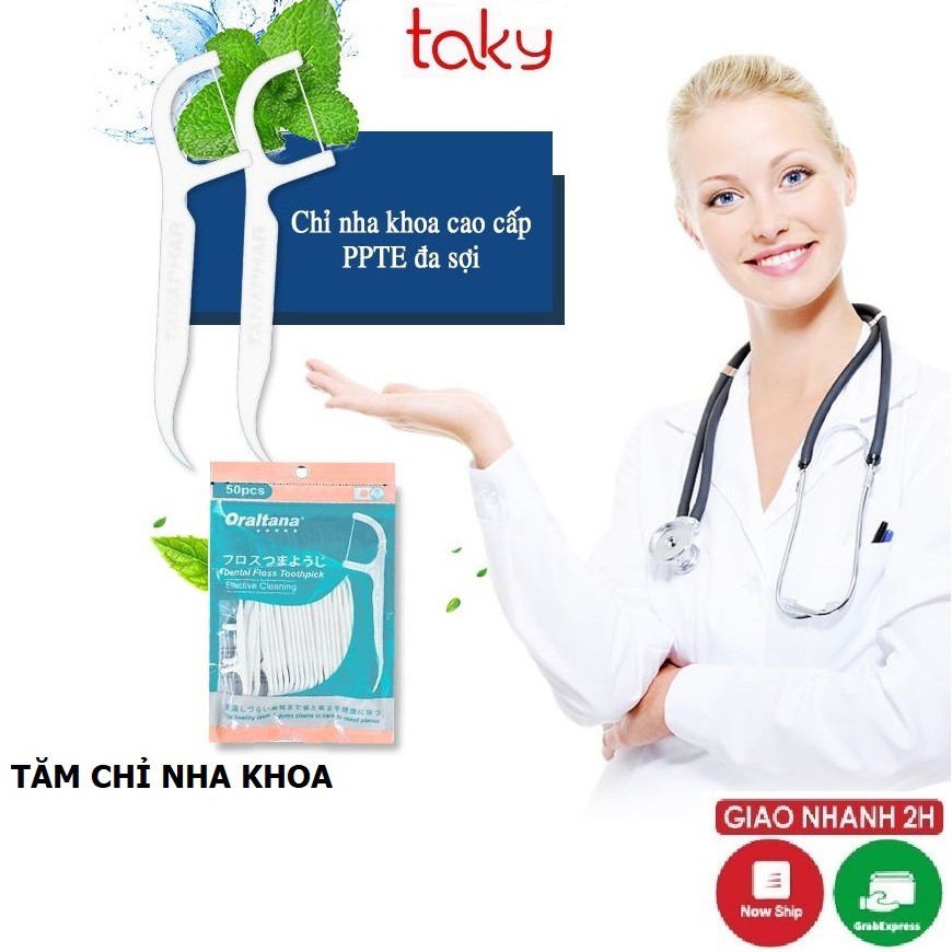 Tăm Chỉ - Taky, Sản Phẩm Tiện Dụng Giúp Răng Sạch Sẽ, Không Hôi Miệng - 7050