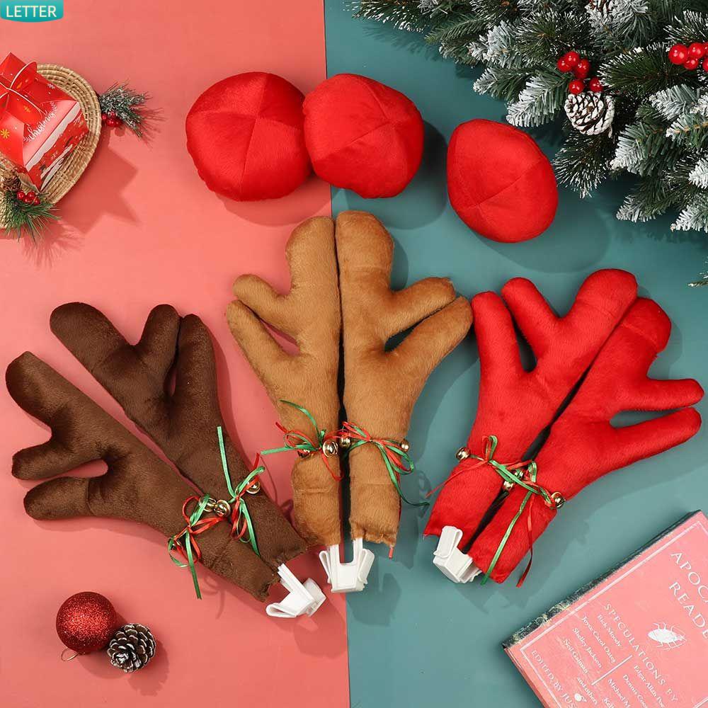 Phụ kiện tuần lộc trang trí xe hơi Giáng sinh ngộ nghĩnh nhiều màu tùy chọn