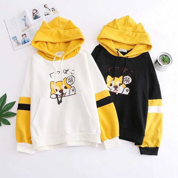 Áo Hoodie Phối Màu Cực kute, chống nằng, giữ ấm cơ thể, chất vải dày dặn