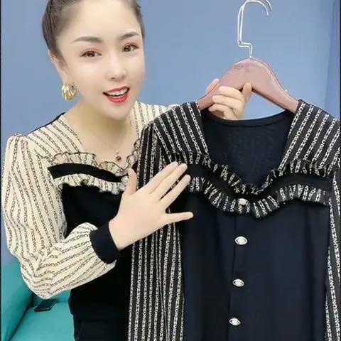 Áo Thun Tay Dài Cổ Vuông In Chữ Phong Cách Phương Tây Thời Trang Mùa Xuân Mới 2022