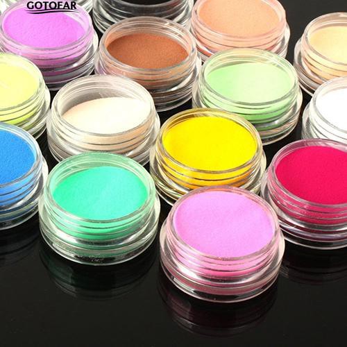 Set 12 lọ bột vẽ móng 3d nhiều màu sắc thiết kế độc đáo