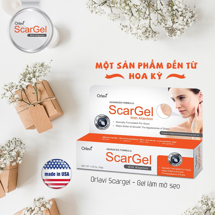 Gel làm mờ sẹo Orlavi ScarGel (35g)