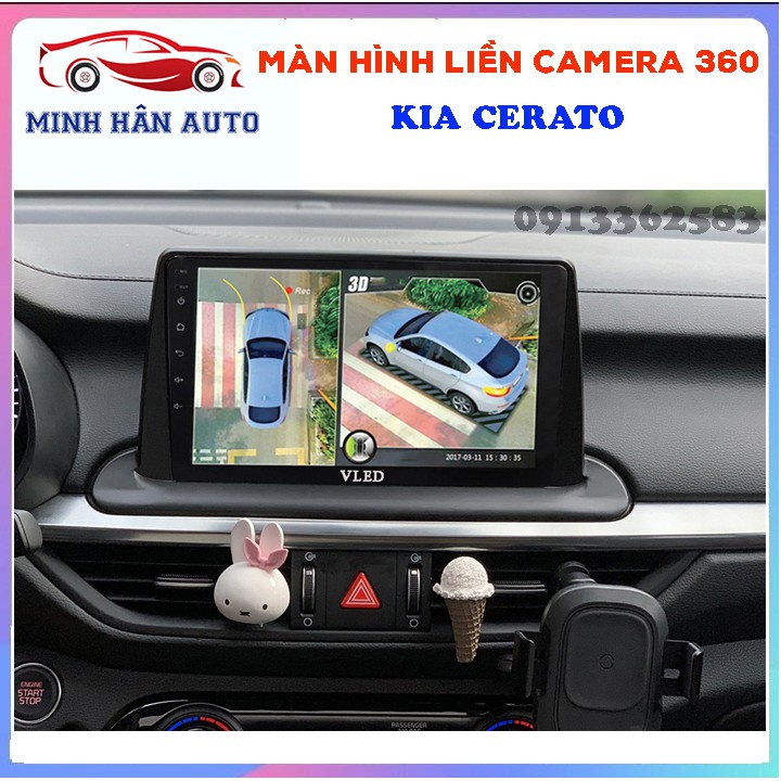 Bộ màn hình liền camera 360 cho xe KIA CERATO- phụ kiện trang trí xe ô tô,camera hanh trinh gia re, đồ chơi ô tô cao cấp