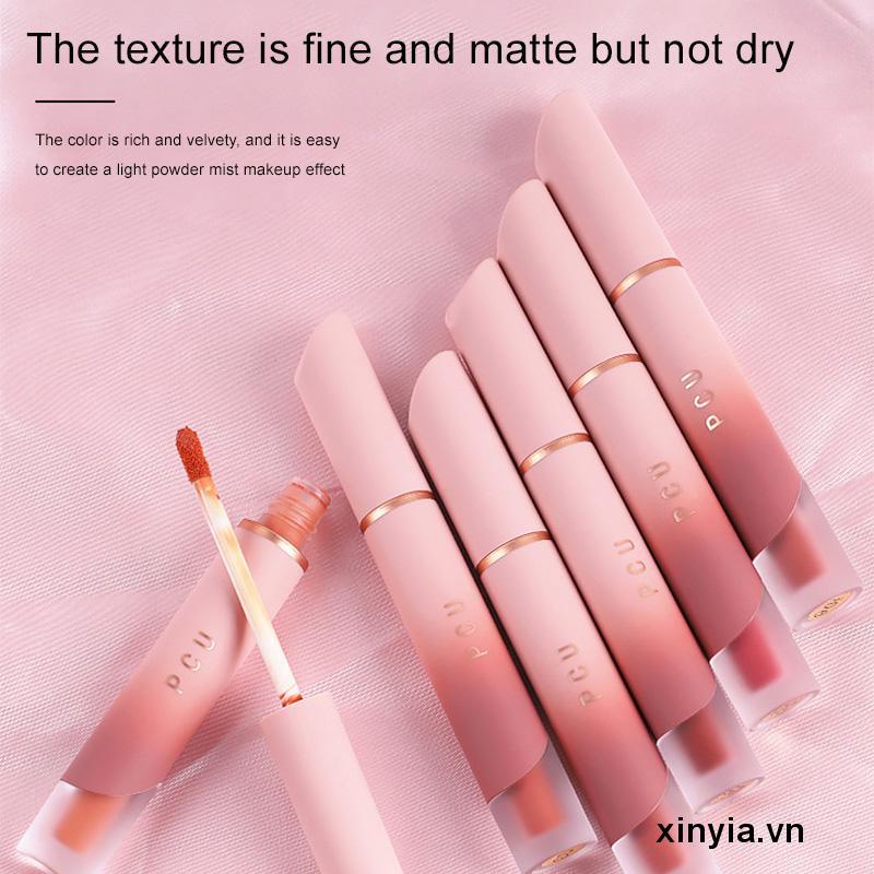 🌺Son Môi Dạng Kem Màu Nhung Lì Không Dính Ly Dưỡng Ẩm Lâu Trôi PCU