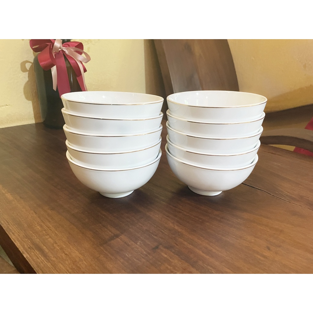Bộ 10 bát ăn cơm sang trang cao cấp - tô chén sứ Long Hầu