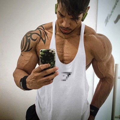 Áo Tập Gym Nam Gym Shark - Áo Tập Gym 3 Lỗ Vải Cotton cao cấp NoBrandMale