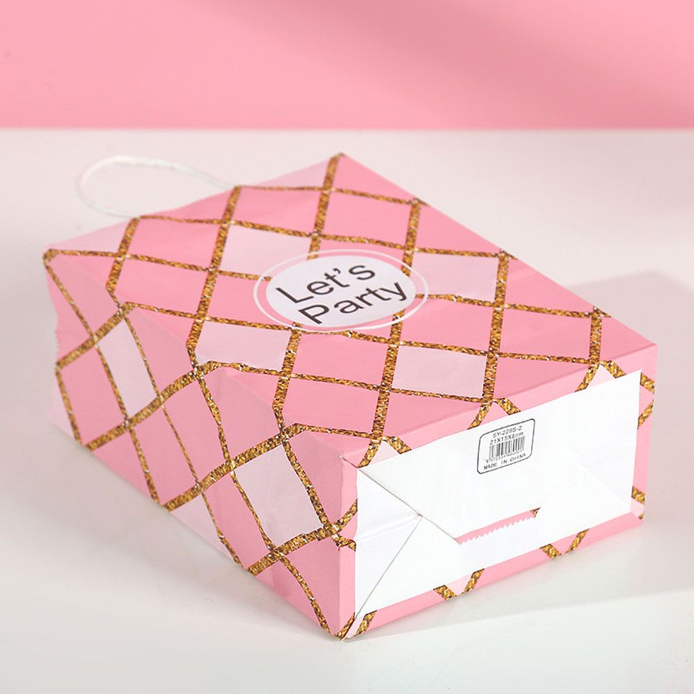 Túi giấy kraft đựng quà in họa tiết hoa có tay cầm cho tiệc cưới/sinh nhật