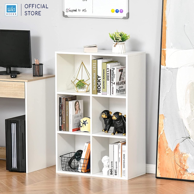 Tủ Sách Gỗ 6 Ngăn Thương Hiệu SIB Decor Kích Thước 97.5 x 65.5 x 30cm