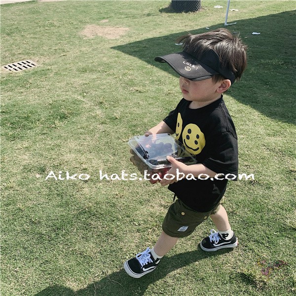 Mũ lưỡi trai che nắng không chóp màu sắc huỳnh quang phong cách mùa hè cho trẻ em