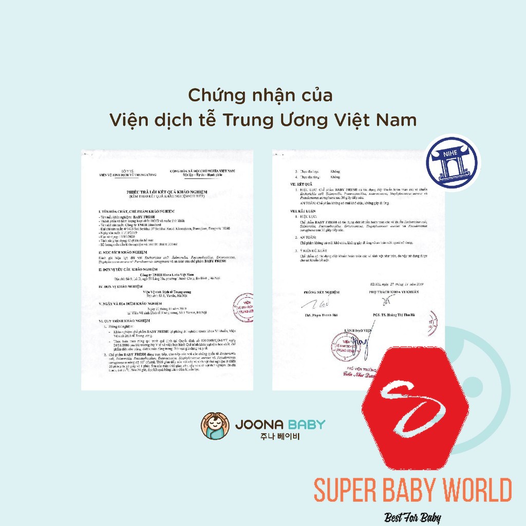 Xịt diệt khuẩn, khử mùi Baby Fresh an toàn cho bé 55ml JOONA BABY