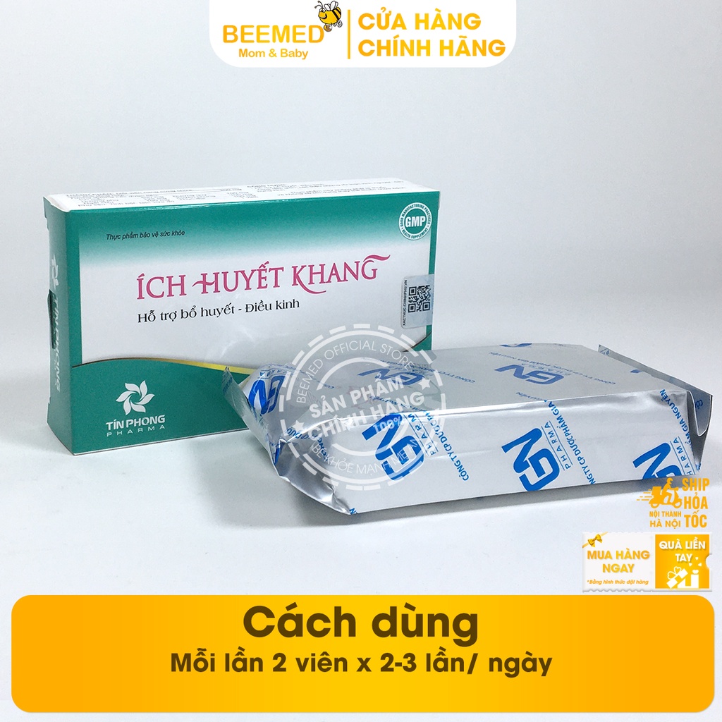 Ích Huyết Khang - Hỗ trợ giảm rối loạn điều hòa kinh nguyệt, đau bụng kinh từ ngải cứu, cao Ích mẫu và thảo dược