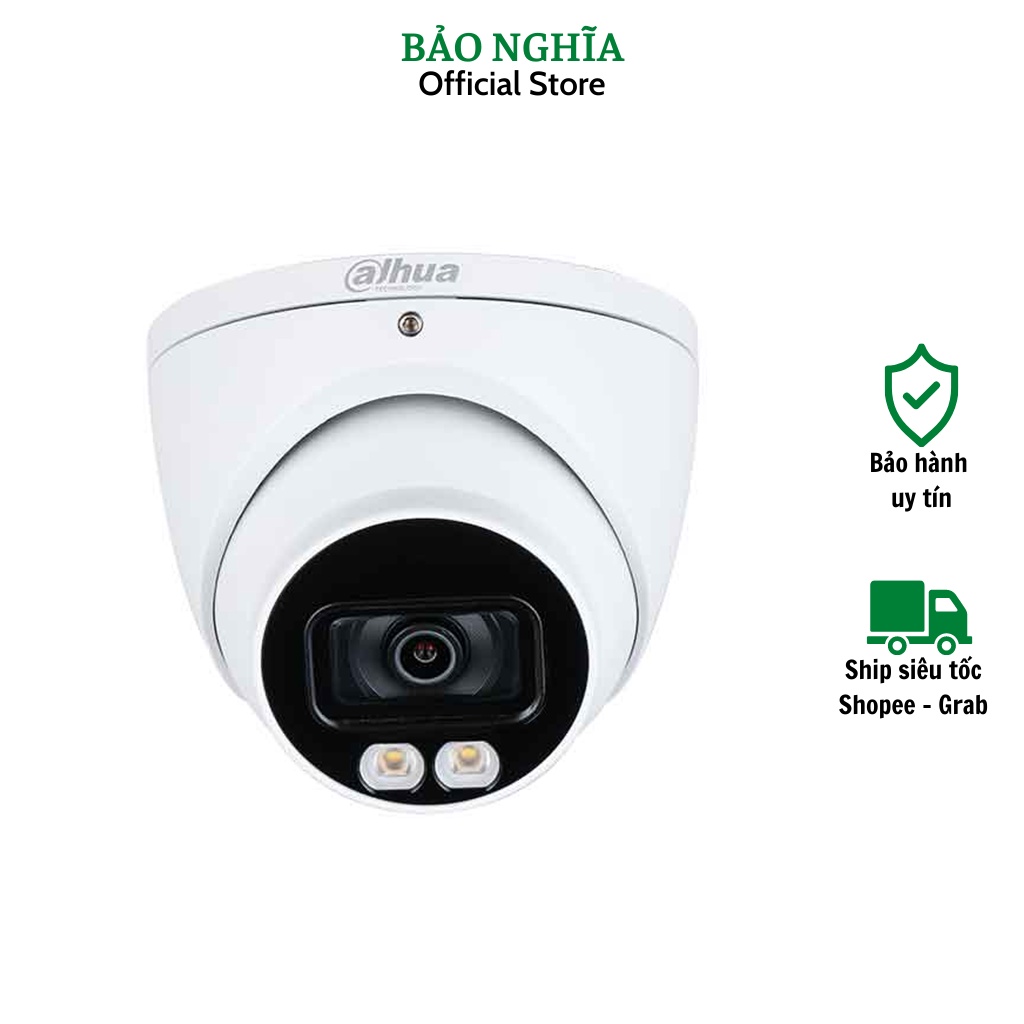 Camera analog HDCVI HDW 1239TP-A-Led-S2 ban đêm có màu có mic 2.0Megapixels bán cầu