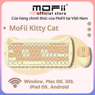 COMBO BÀN PHÍM VÀ CHUỘT KHÔNG DÂY GIẢ CƠ MOFII KITTY CAT - MOFII GEEZER TAI MÈO DÙNG CHO WINDOW, MACOS, ANDROID,...