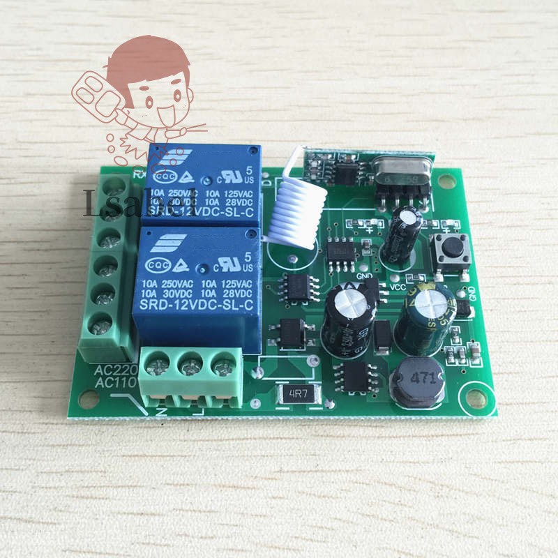 Universal 433 Mhz Wireless Remote Control Switch Relay 220V 2CH Receiver Module +RF 433Mhz Remote Controls