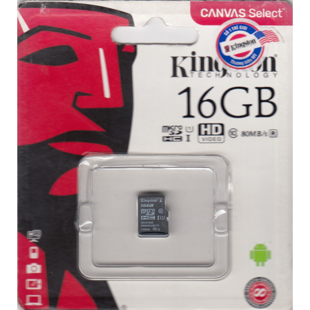 Thẻ nhớ Micro SDHC Kingston 16GB (Class 10)