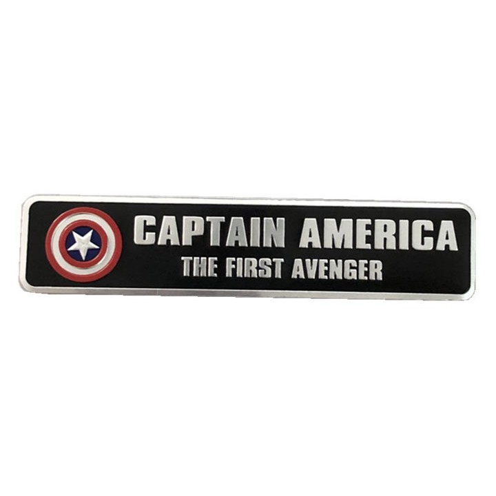 Tem Logo Captain American Đội Trưởng Mỹ Bằng Kim Loại 12x2.5 Cm Ms-271