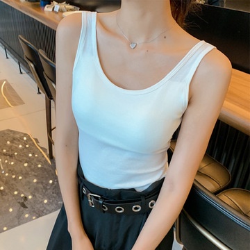 Áo Lót Thể Thao Hai Dây Màu Trơn Có Đệm Ngực Thời Trang Mùa Hè Dành Cho Nữ