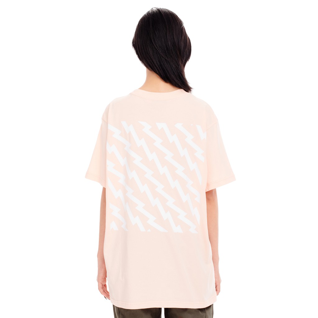 5THEWAY® /ZIGZAG/ SQUARE TEE™ in PALE PEACH aka Áo Thun Tay Ngắn Hồng Đào