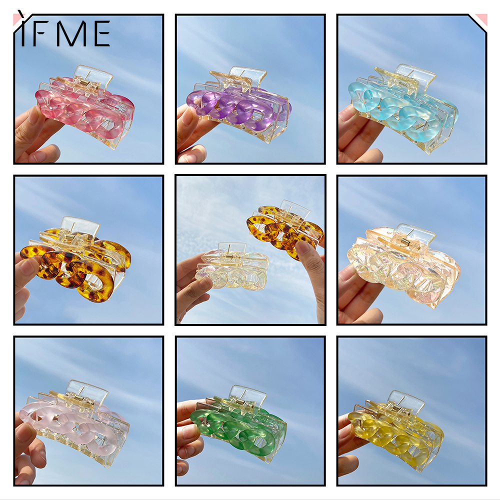 IF ME Kẹp tóc càng cua trong suốt nhiều màu thời trang cho nữ