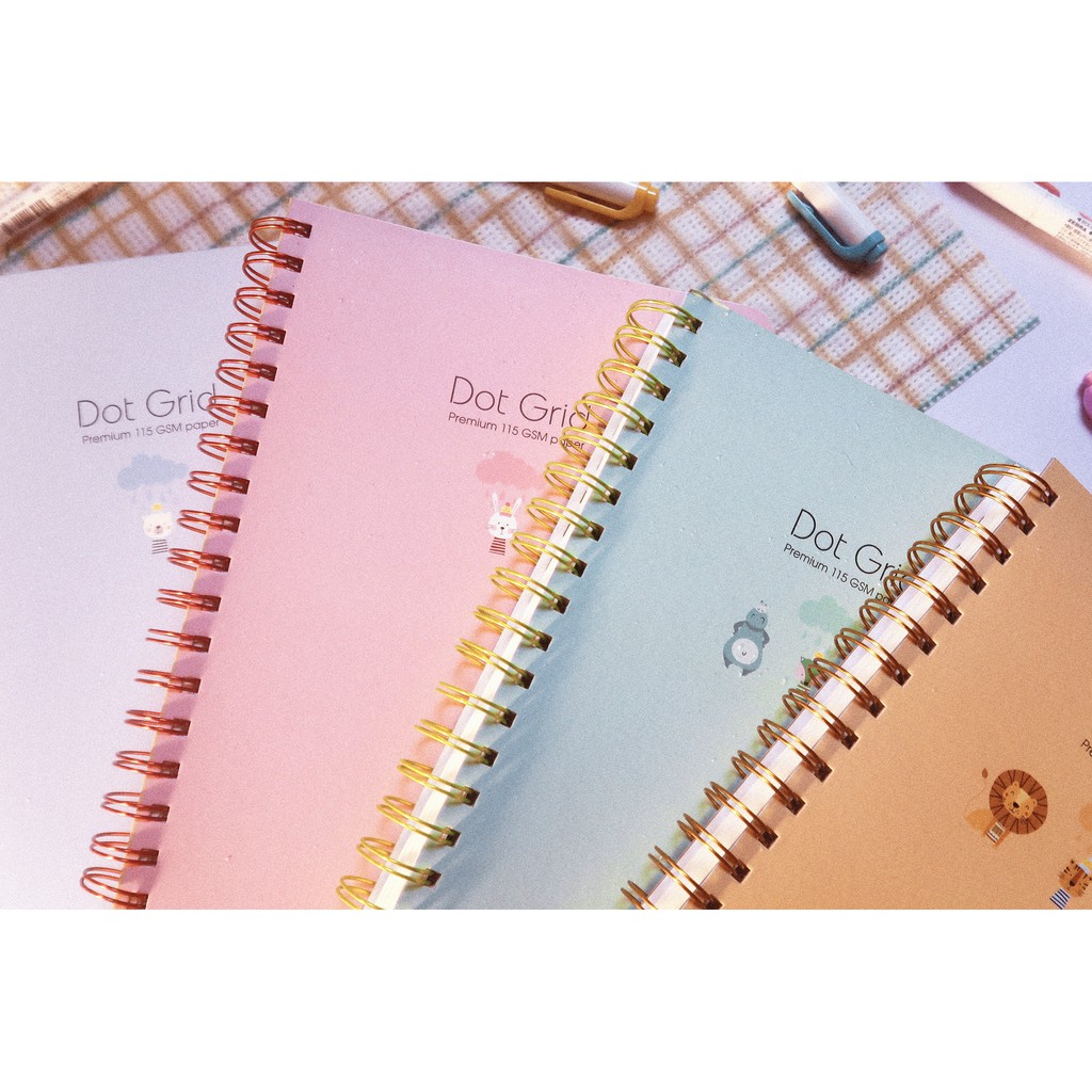 Sổ Klong B5 200 trang Dotgird Ms 960 [Chọn Màu] giấy chấm gáy lò xo kép, sổ bullet journal Klong