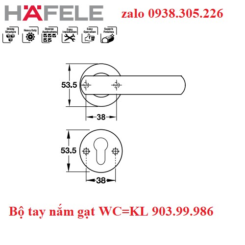 Bộ tay nắm gạt WC=KL 903.99.986 | BigBuy360 - bigbuy360.vn