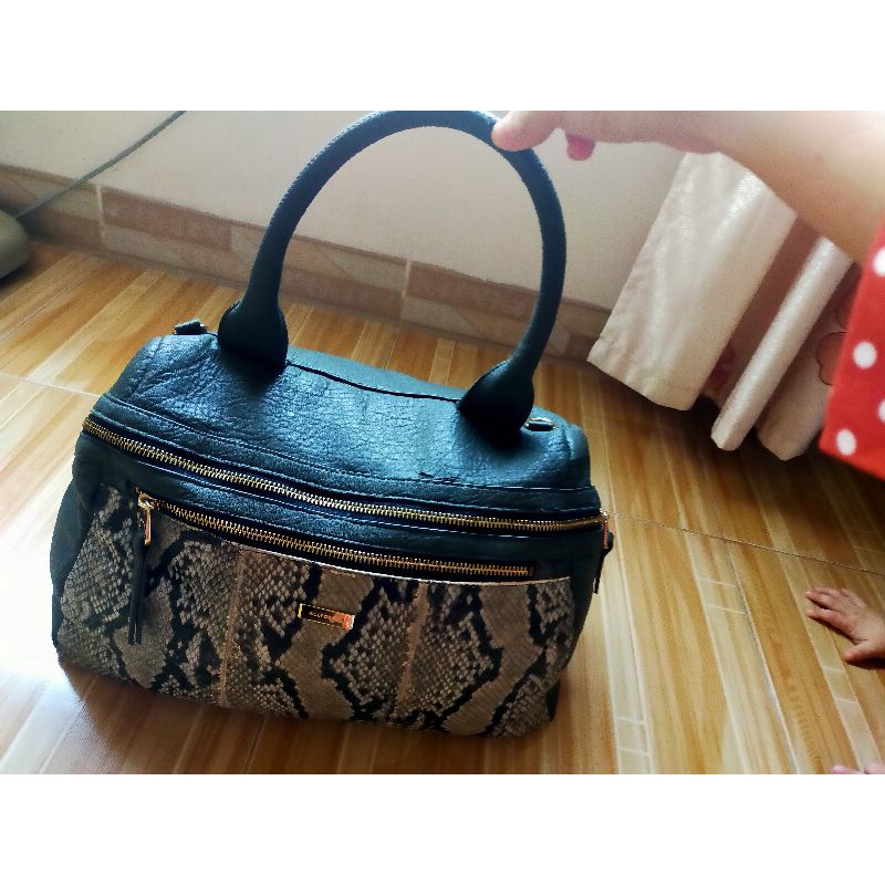 Túi xách da rắn xanh rêu