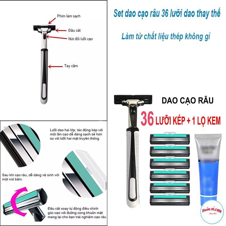 Set Dao Cạo Râu 36 Dao Cao Thay Thế Dễ Dàng Sử Dụng 00655