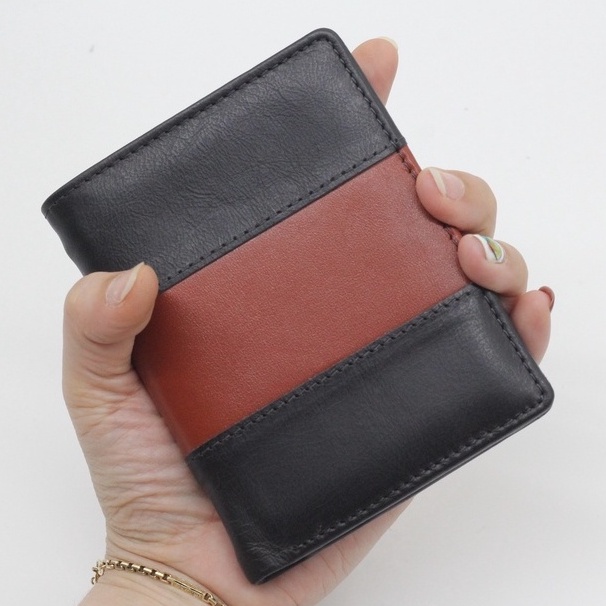 Ví Nam Da Bò Sáp Kiểu Đứng, Bóp Nam Da Thật Phối Sọc Cao Cấp Siêu Mềm Sản Phẩm Được Bảo Hành 12 Tháng