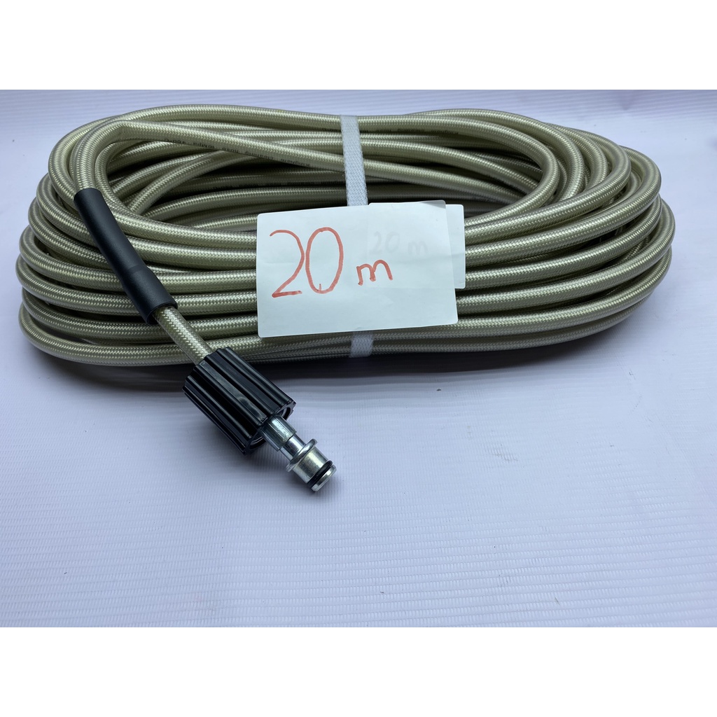 Dây Rửa Xe 20m Cho Máy Bơm Xịt Rửa Áp Lực Cao Ren Trong 22mm
