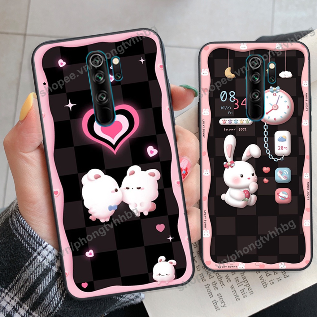 Ốp lưng Xiaomi Redmi 8 / Redmi Note 8 pro / Redmi 9 gấu,thỏ trắng , đồng hồ dễ thương cute cực đẹp