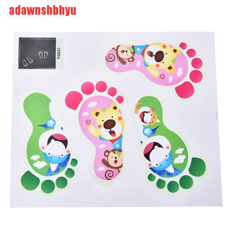 1 Bộ Sticker Dán Sàn Hình Bàn Chân Phát Sáng