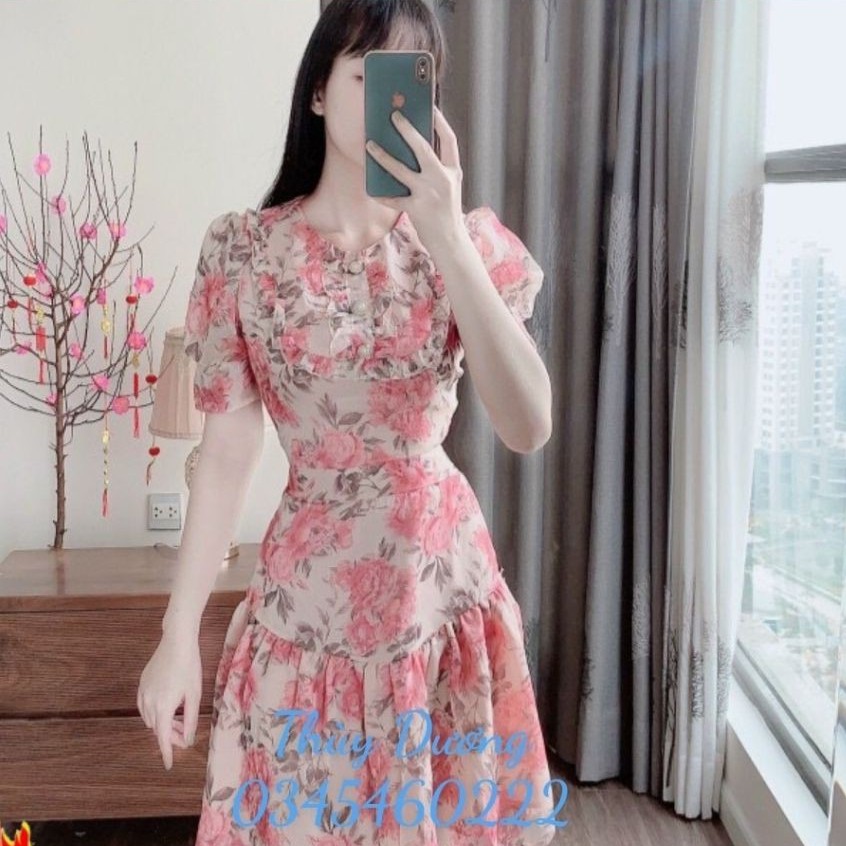 (FREESHIP) Váy đầm thiết kế đầm hoa nhí dáng xòe nhất siêu đẹp loại 1 hai lớp
