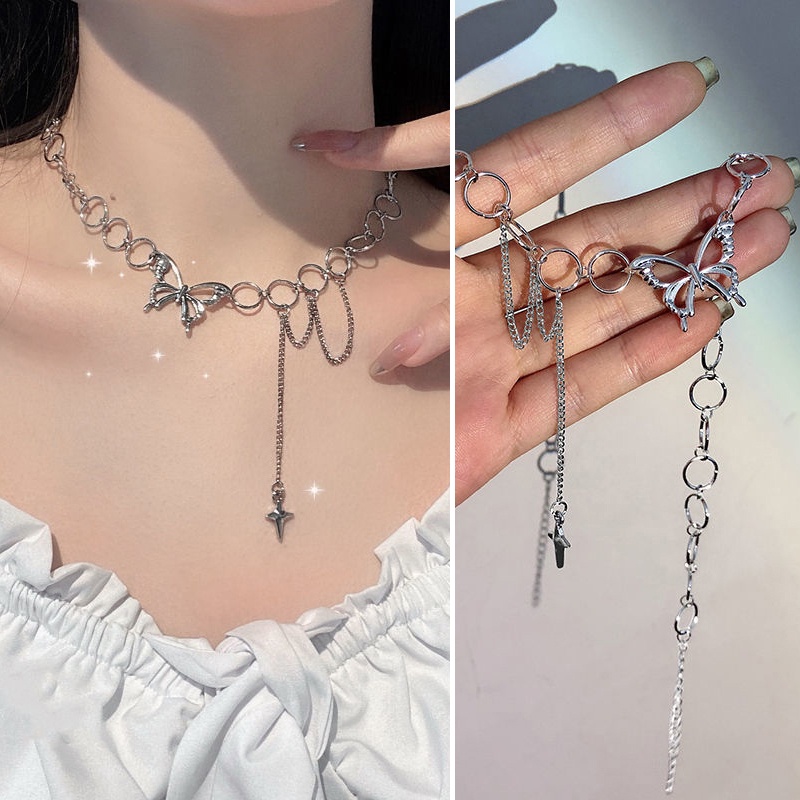 Vòng Cổ Ngọc Trai Hàn Quốc Cho Nữ Bướm Hình Trái Tim Choker Mặt Dây Chuyền Phụ Kiện Trang Sức Thời Trang